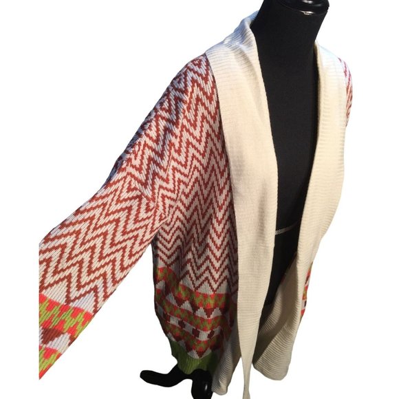 Great Geometric Pattern Colorful Long Sweater by So It Is - Size Large - Picture 2 of 11